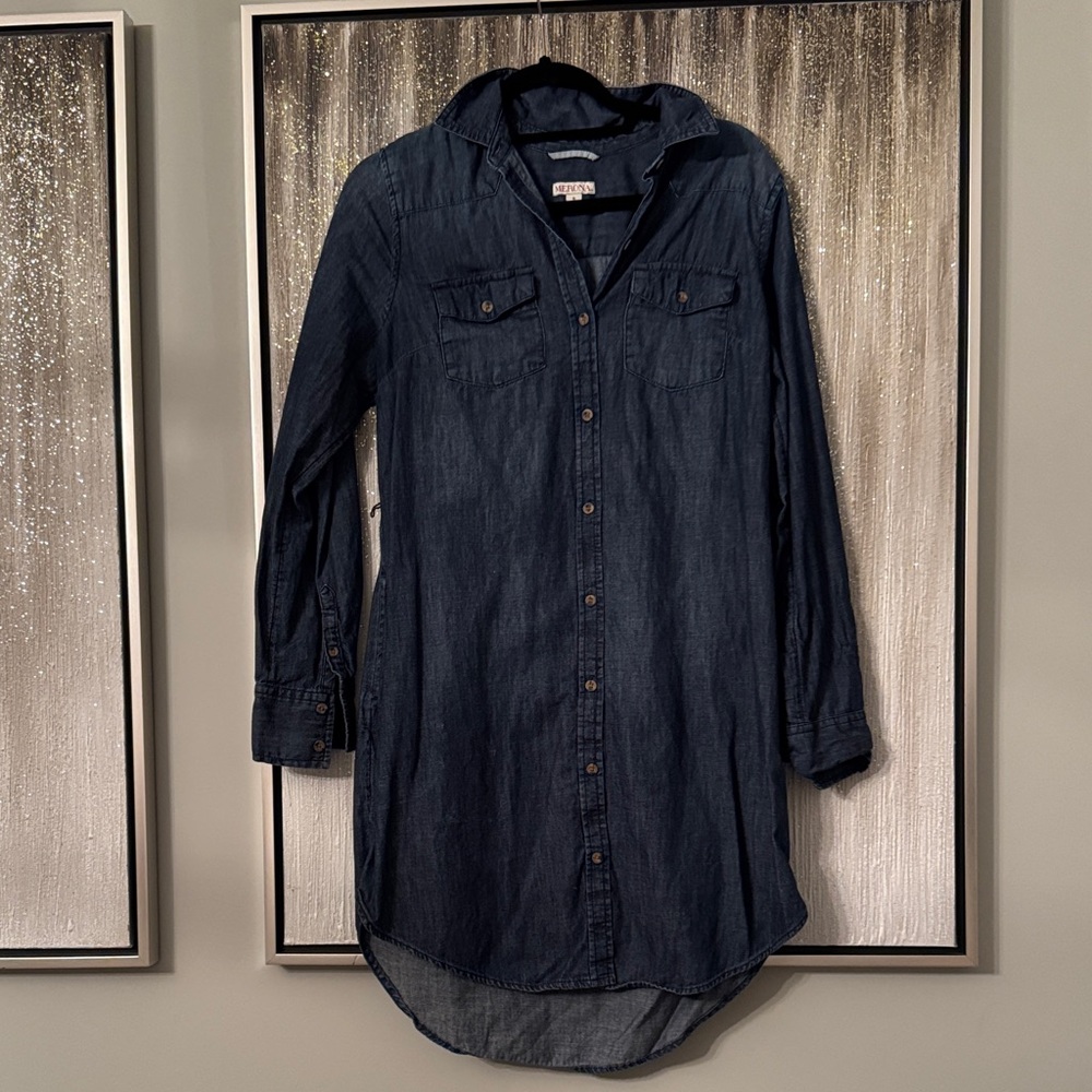 Denim Button-Up Shirt Dress